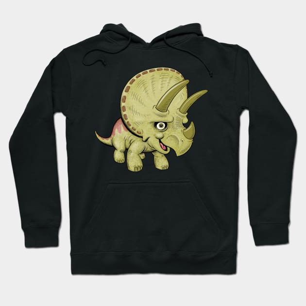 Cute Triceratops Hoodie by Lines